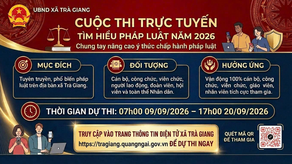 Xã Trà Giang tổ chức Cuộc thi trực tuyến “Tìm hiểu pháp luật” năm 2026